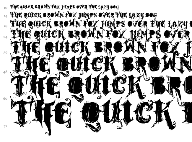 VTKS Rock Garage Band font waterfall